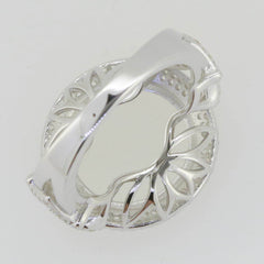 Sterling Silver Semi Mount Ring Setting Round RD 15X15mm White Topaz - Syzjewelry