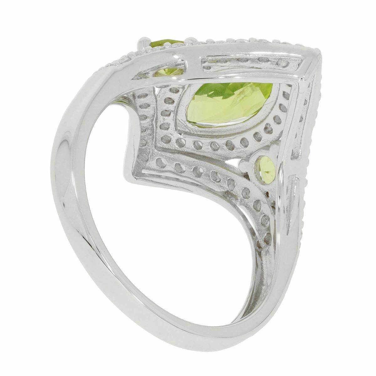 Sterling Silver Semi Mount Ring Setting MQ 12X6mm RD 3.5mm 3 Stones Halo - Syzjewelry