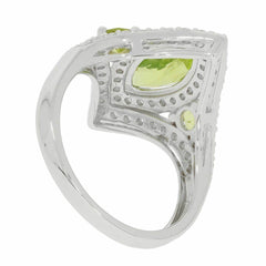 Sterling Silver Semi Mount Ring Setting MQ 12X6mm RD 3.5mm 3 Stones Halo - Syzjewelry