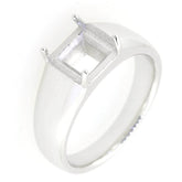 Men's Ring Settings Sterling Silver Ring MountingSetting Asscher SQ 10x10mm - Syzjewelry