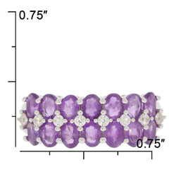 Sterling Silver Semi Mount Ring Setting Oval OV 4x3mm Triple Row Band - Syzjewelry