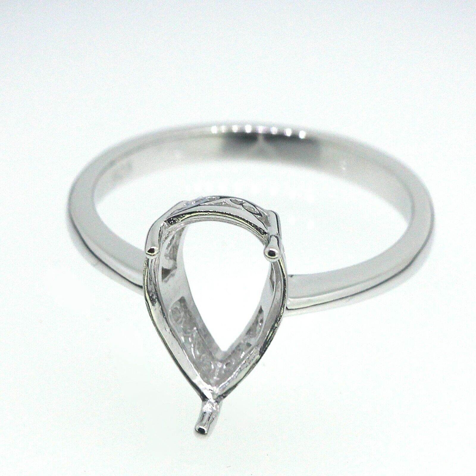 Sterling Silver Semi Mount Ring Setting Pear Cut PE 12x8mm filigree - Syzjewelry