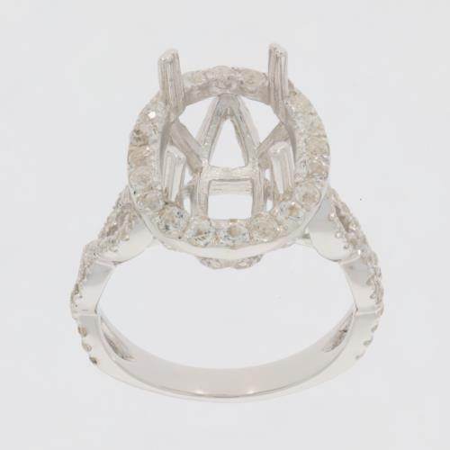 Sterling Silver Semi Mount Ring Setting Oval OV 13X10mm Twist Shank - Syzjewelry