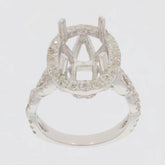 Sterling Silver Semi Mount Ring Setting Oval OV 13X10mm Twist Shank - Syzjewelry