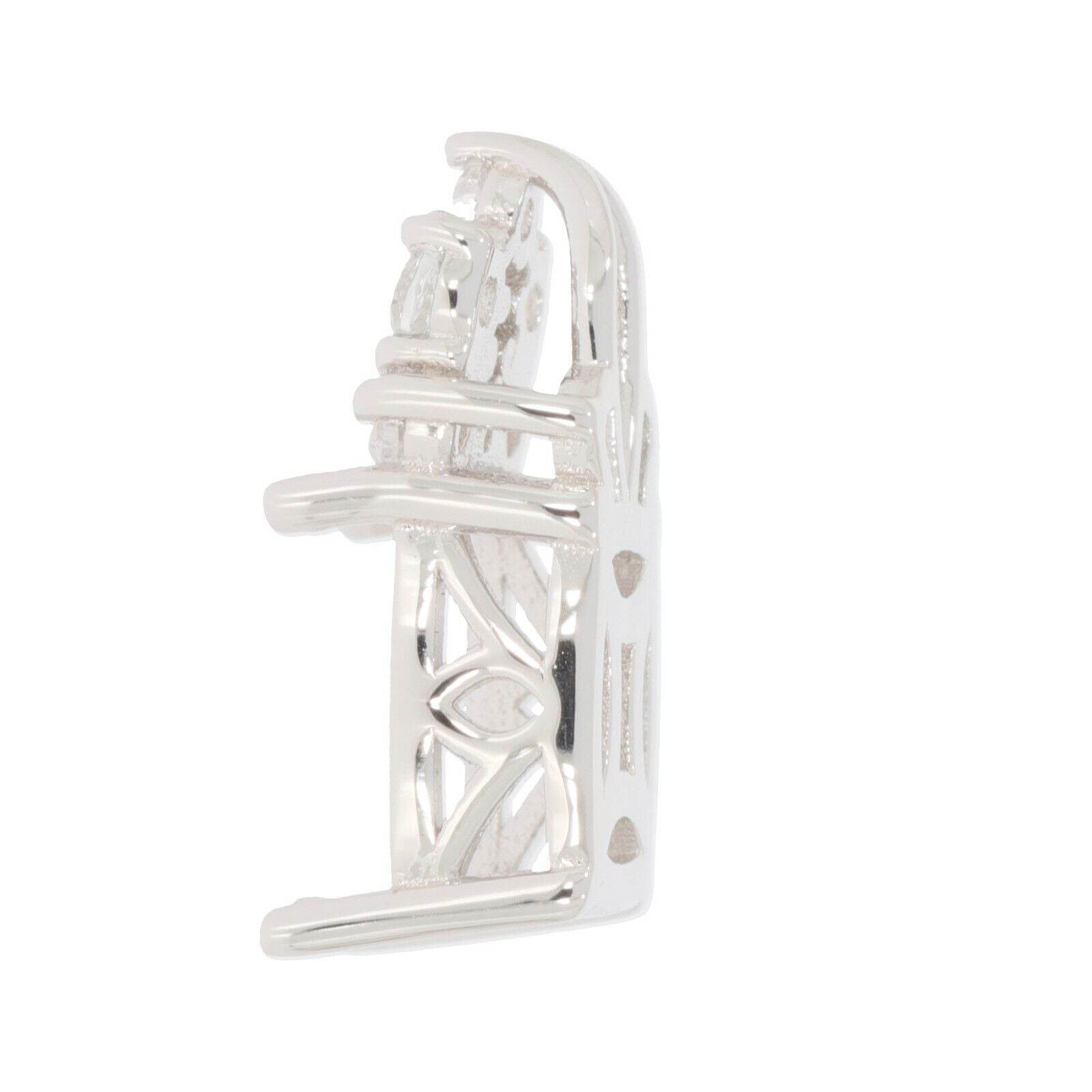 Sterling Silver Semi Mount Pendant Setting Cushion CU 9x7mm - Syzjewelry