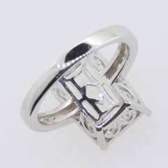 Sterling Silver Semi Mount Ring Setting for Emerald OCT 14x10mm Baguette - Syzjewelry