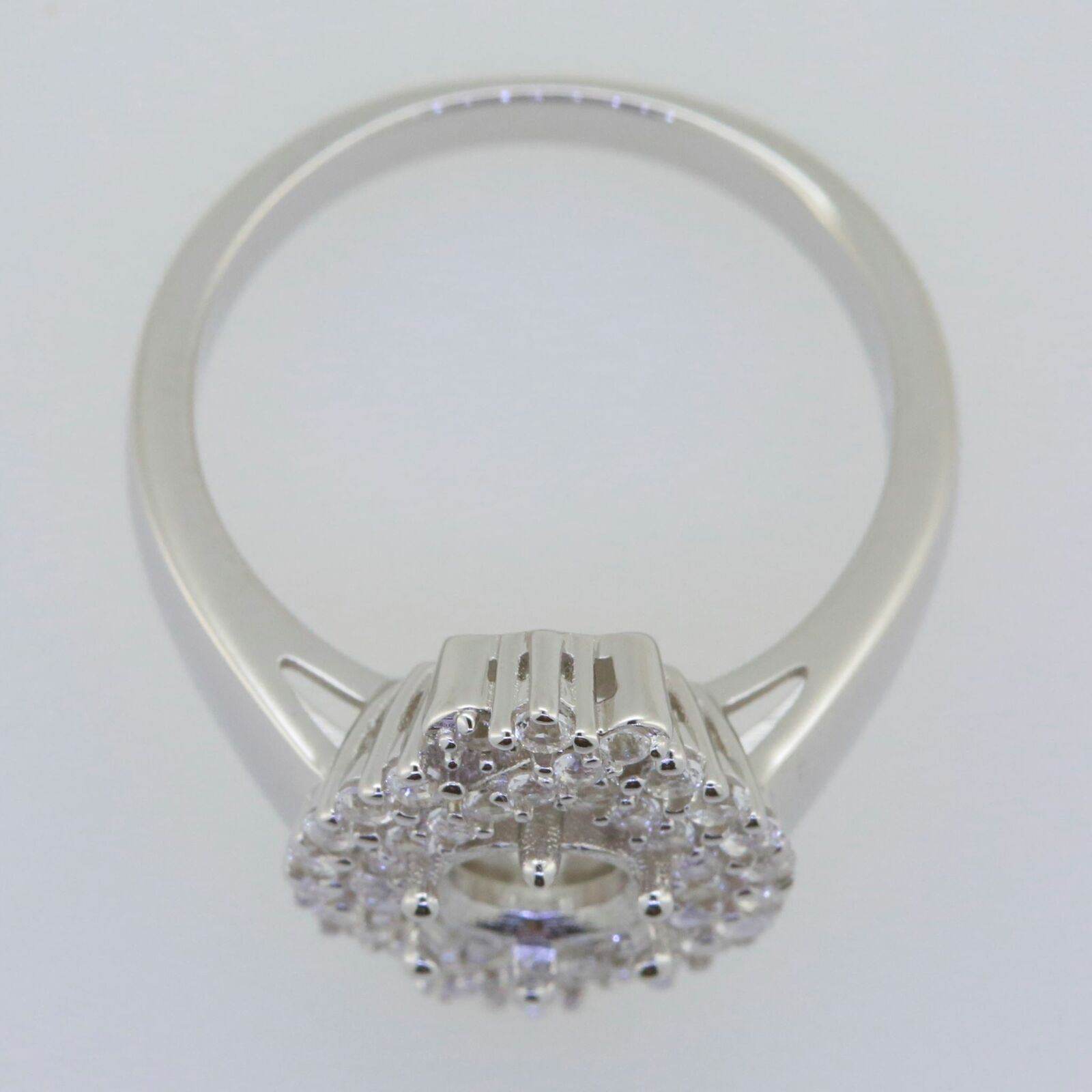 14K White Gold Semi Mount Ring Setting Round RD 6x6mm - Syzjewelry