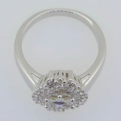 14K White Gold Semi Mount Ring Setting Round RD 6x6mm - Syzjewelry