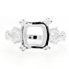Sterling Silver Semi Mount Ring Setting Square 9x9mm CU 10x10mm HT 5x5mm - Syzjewelry