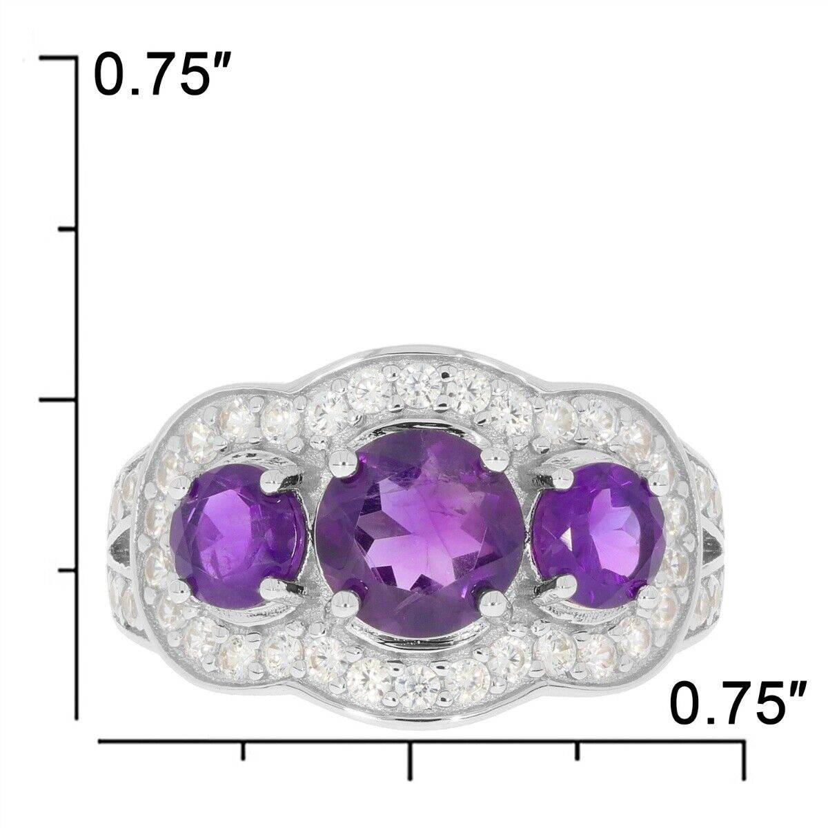 Sterling Silver Semi Mount Ring Setting Round RD 7x7 RD 5x5mm 3 Stones Halo - Syzjewelry