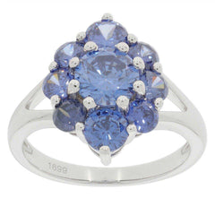 Sterling Silver Semi Mount Ring Setting Round RD 6.5x6.5 4.5 3.5mm Cluster - Syzjewelry