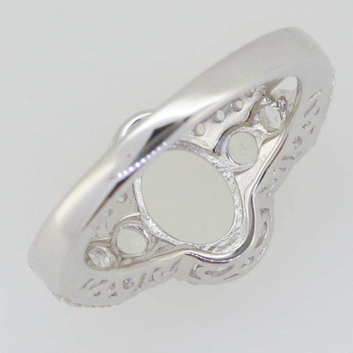 Sterling Silver Semi Mount Ring Setting Oval OV 9x7mm White Topaz PJC2771R - Syzjewelry