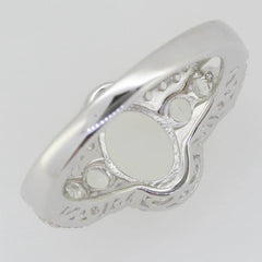 Sterling Silver Semi Mount Ring Setting Oval OV 9x7mm White Topaz PJC2771R - Syzjewelry