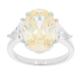 Sterling Silver Semi Mount Ring Setting Oval OV 14x10mm TRL 6x6mm 3 St Solid - Syzjewelry