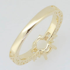 Solid Sterling Silver Semi Mount Ring Setting Oval OV 7X5mm 3 Stones - Syzjewelry