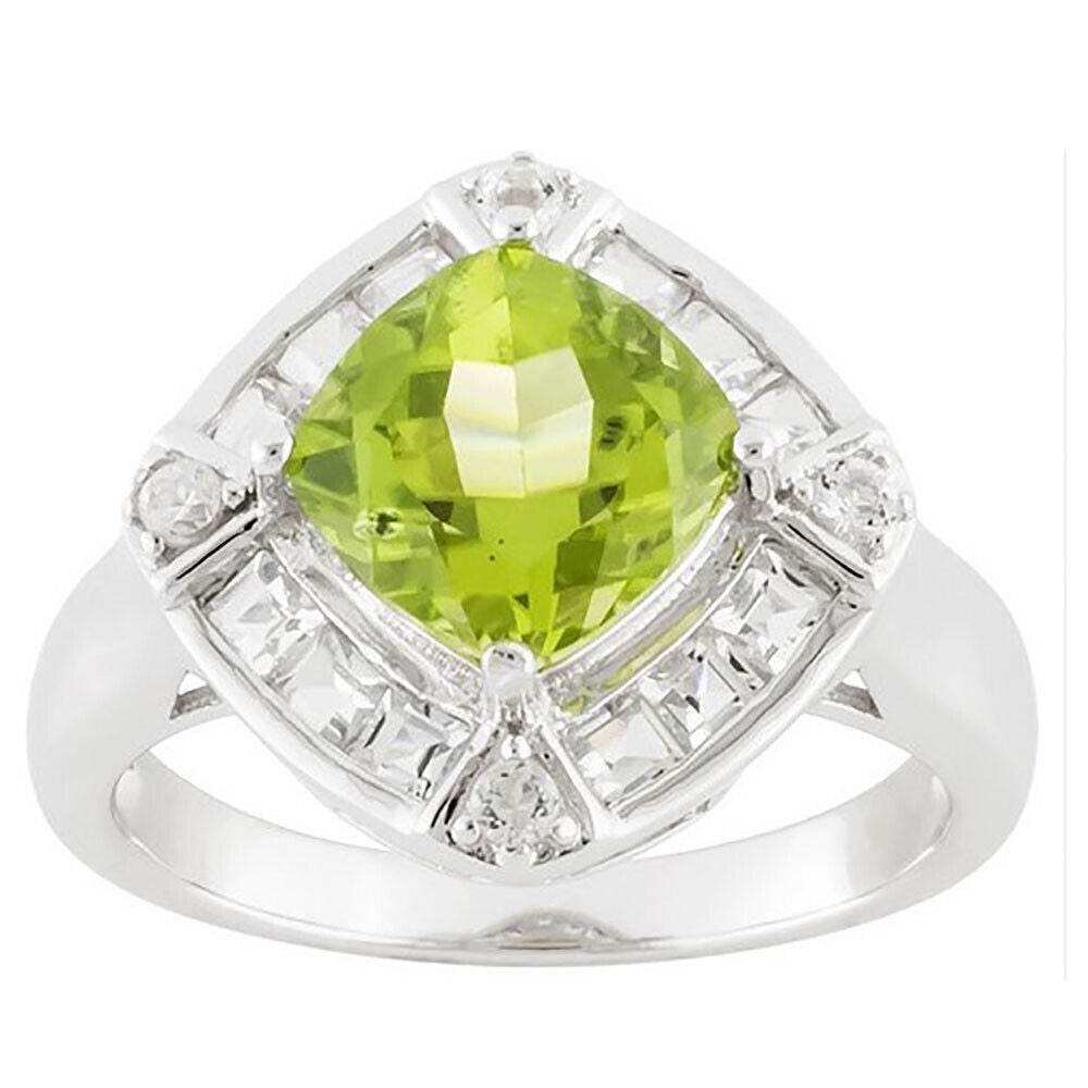 Sterling Silver Semi Mount Ring Setting Cushion CU 8X8mm Halo White Topaz - Syzjewelry