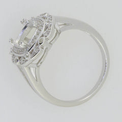 14K White Gold Semi Mount Ring Setting Cushion CU 9x7mm GTL20282R14K - Syzjewelry