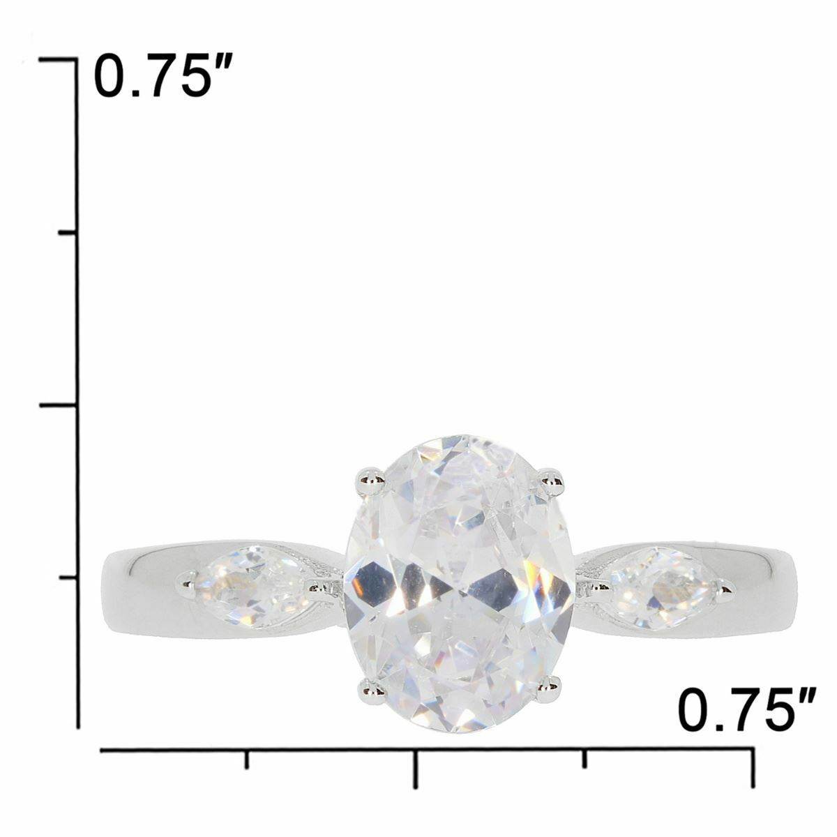 Sterling Silver Semi Mount Ring Setting OV 9X7mm White Topaz - Syzjewelry