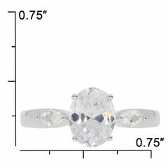 Sterling Silver Semi Mount Ring Setting OV 9X7mm White Topaz - Syzjewelry