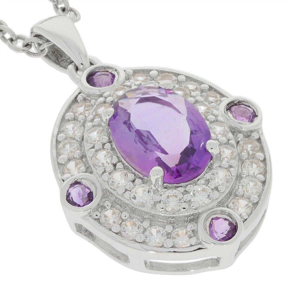 Sterling Silver Semi Pendants Setting Oval OV 8x6mm Halo W/ Topaz White Topaz - Syzjewelry