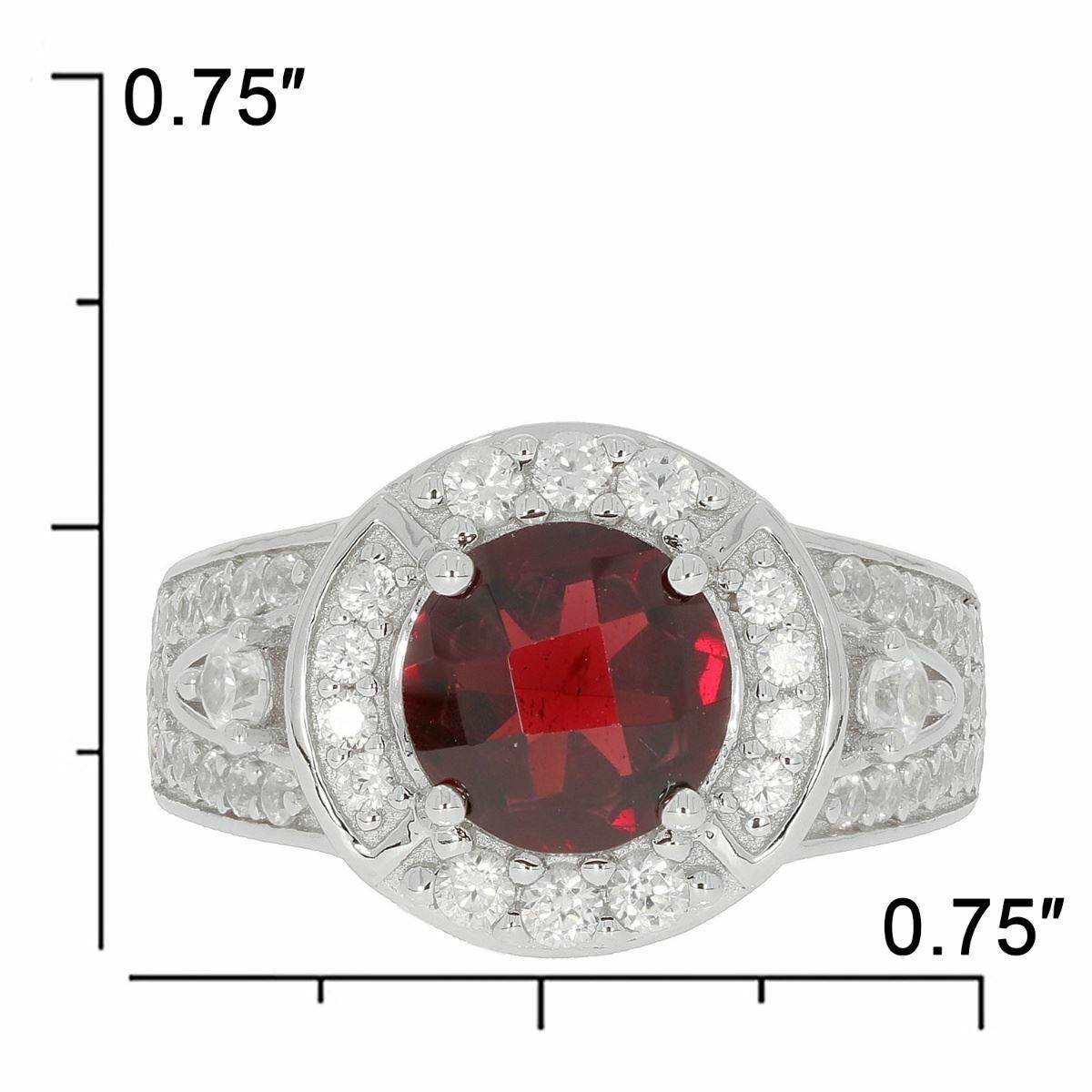 Sterling Silver Semi Mount Ring Setting RD 8x8mm Halo w/ White Topaz or Black Spinel - Syzjewelry