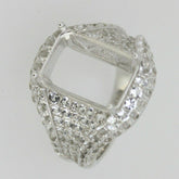 Sterling Silver Semi Mount Ring Setting OCT 14x10mm White Topaz - Syzjewelry