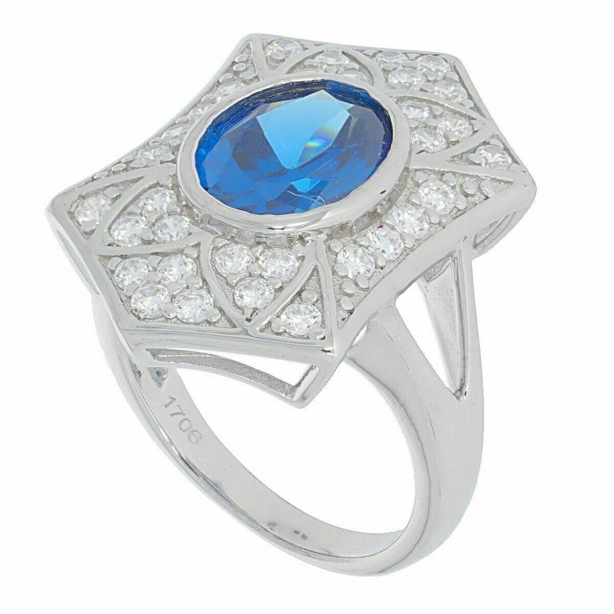 Sterling Silver Semi Mount Ring Setting Oval OV 10x8mm No Rhodium White Topa - Syzjewelry