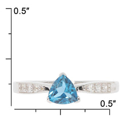 Sterling Silver Semi Mount Ring Setting Trillion TRI 6X6mm White Topaz - Syzjewelry