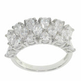 Sterling Silver Semi Mount Ring Setting MQ 6X3mm PE5x3mm White Topaz N0170PJ - Syzjewelry