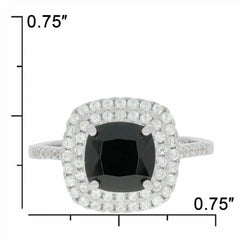 Sterling Silver Semi Mount Ring Setting Cushion Cu 8x8mm White Topaz PJC3309 - Syzjewelry
