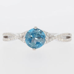 Sterling Silver Semi Mount Ring Setting Round RD 6X6mm Cross Shank White Top - Syzjewelry