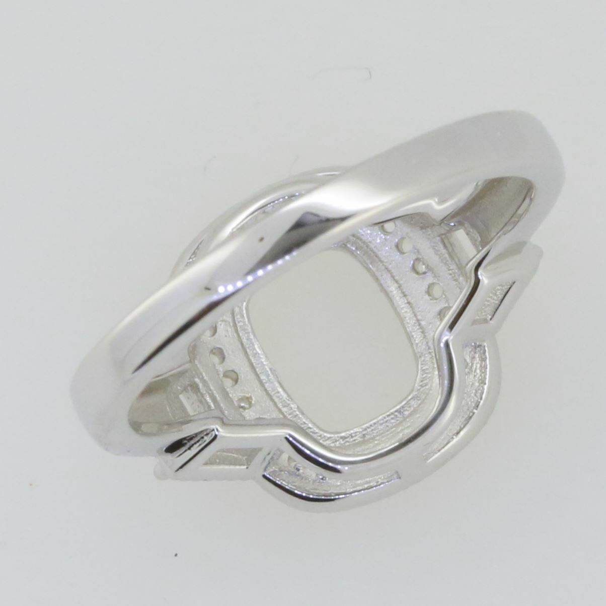 14K White Gold Semi Mount Ring Setting Cushion CU 9x7mm GTL20270R14KW - Syzjewelry