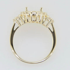 14K Yellow Gold Semi Mount Ring Setting Oval OV 10x8 Halo - Syzjewelry