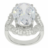 Sterling Silver Semi Mount Ring Setting OV 16X12mm White Topaz - Syzjewelry