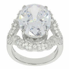 Sterling Silver Semi Mount Ring Setting OV 16X12mm White Topaz - Syzjewelry