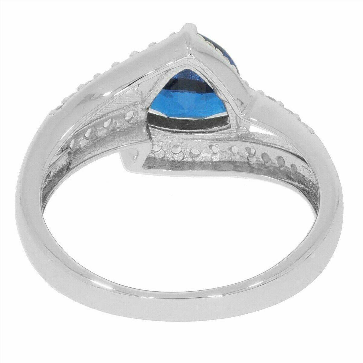 Sterling Silver Semi Mount Ring Setting Trillion Tri 7x7mm White Topaz - Syzjewelry