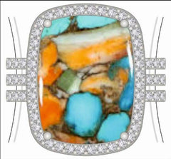 Sterling Silver Semi Mount Ring Setting Cushion CU 20X15mm PJC21145R - Syzjewelry