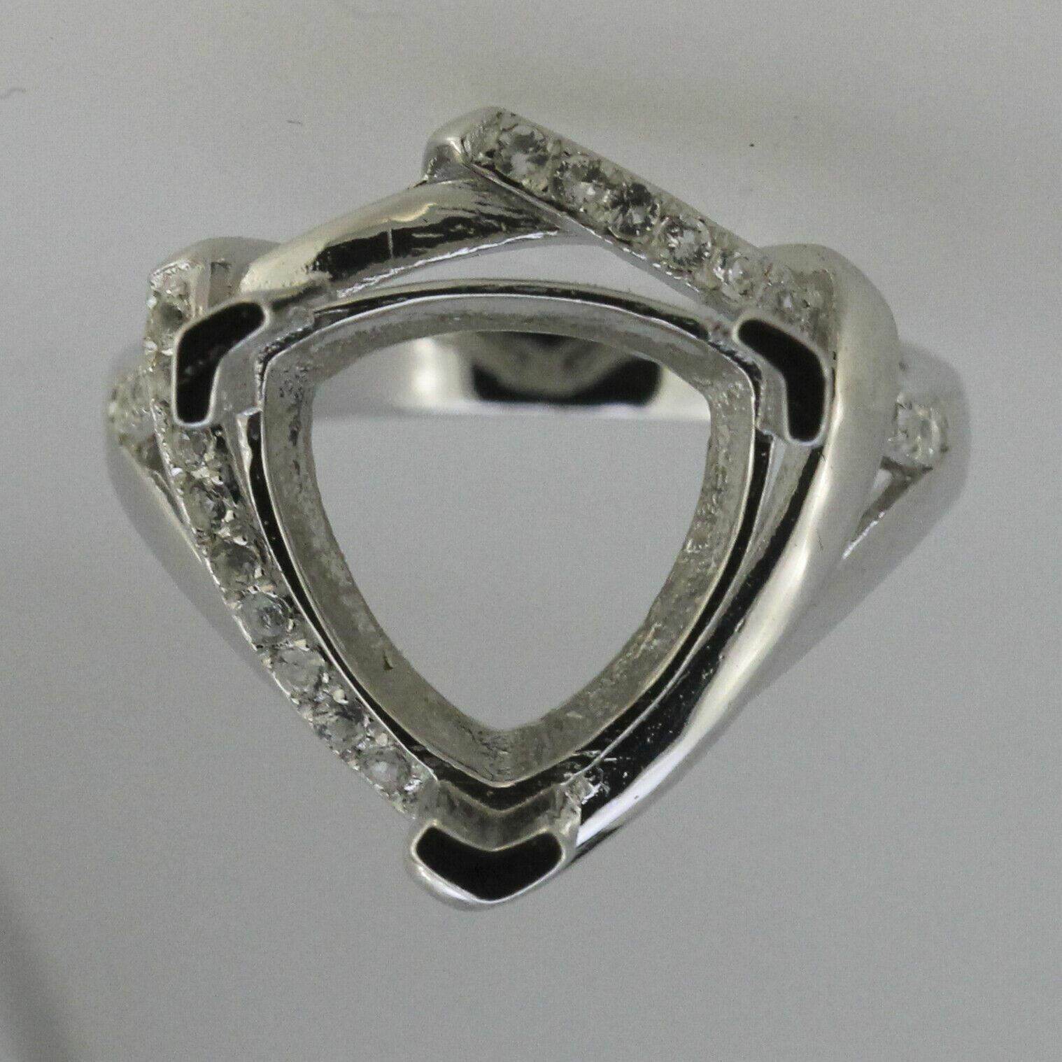 Sterling Silver Semi Mount Ring Setting Trillion Tri 13x13mm - Syzjewelry