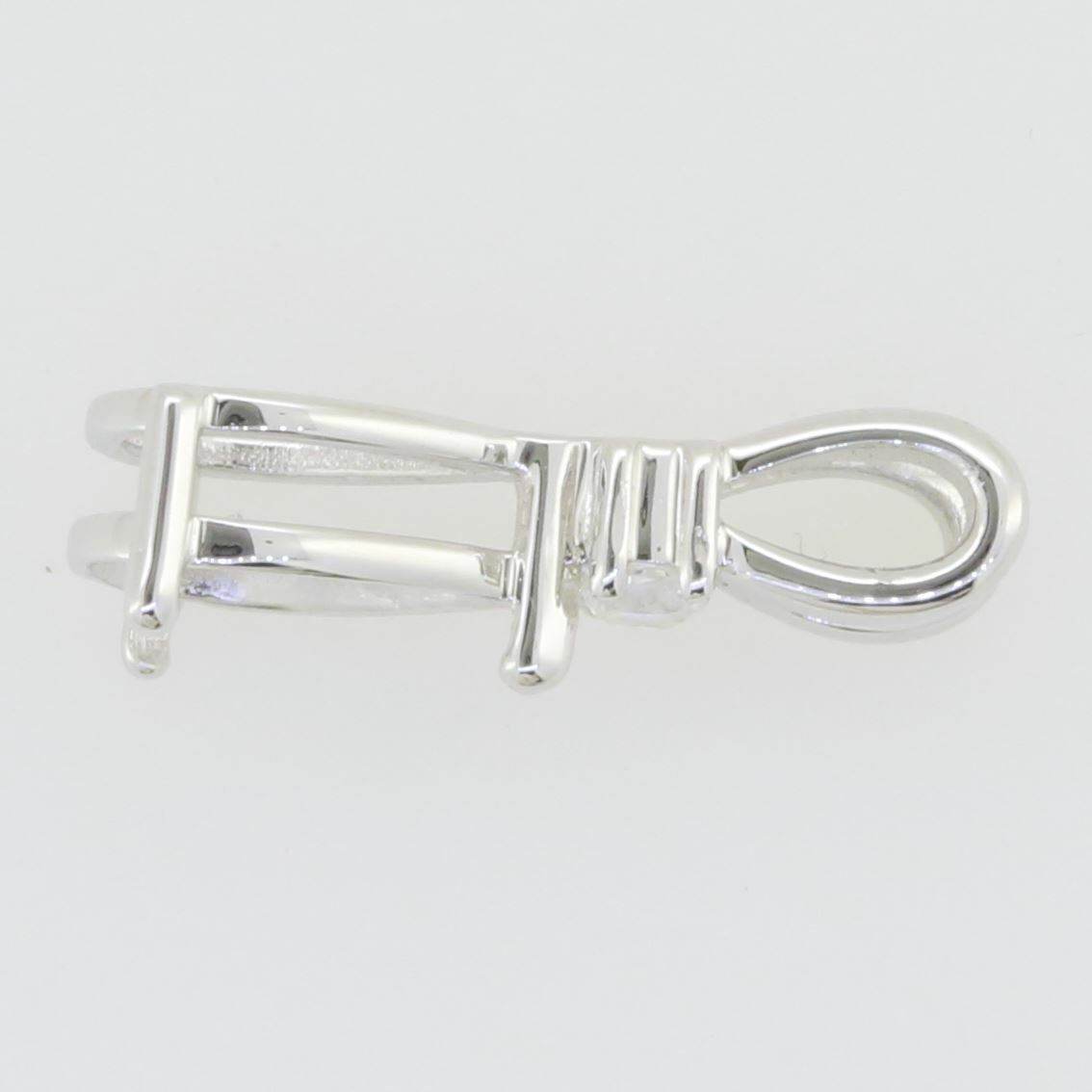 Sterling Silver Semi Mount Pendant Setting Pear PE 9X7mm White Topaz - Syzjewelry