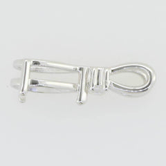 Sterling Silver Semi Mount Pendant Setting Pear PE 9X7mm White Topaz - Syzjewelry