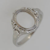 Sterling Silver Semi Mount Ring Setting Oval OV 10x8mm Art Deco Style - Syzjewelry