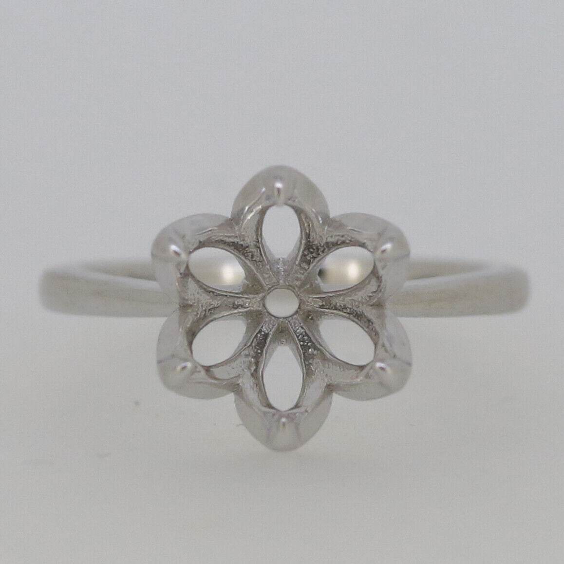 Sterling Silver Semi Mount Ring Setting Round RD 10x10mm Tulip Head w/ 6 Png - Syzjewelry