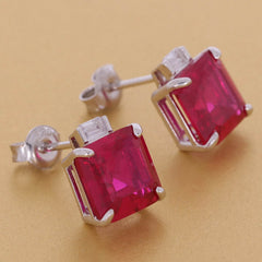 Sterling Silver Semi Mount Earrings Setting Emerald OCT 9X9mm - Syzjewelry