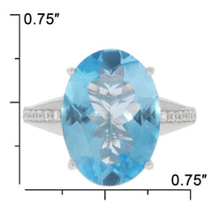 Sterling Silver Semi Mount Ring Setting Oval OV 18X13mm White Topaz N0527PJC - Syzjewelry