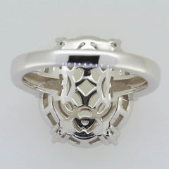 14K White Gold Semi Mount Ring Setting Oval OV 10x8mm Solid - Syzjewelry
