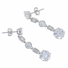 Sterling Silver Semi Mount Earrings Setting RD 8mm 6mm 4mm Oct 3x2mm W - Syzjewelry