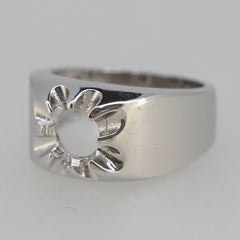 Men's Sterling Silver Semi Mount Ring Setting Round RD 7x7mm Ring Solid - Syzjewelry