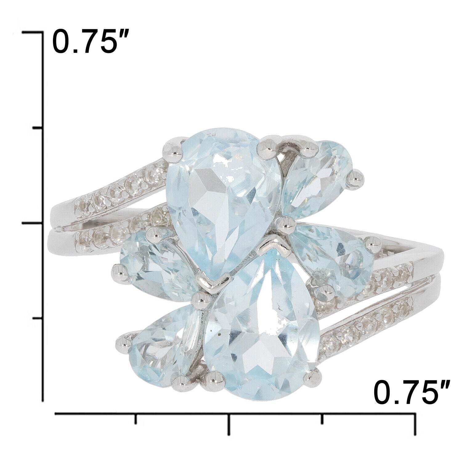 Sterling Silver Semi Mount Ring Setting Pear PE 8X6mm PE 5x3mm Bypass Cluster Ring - Syzjewelry