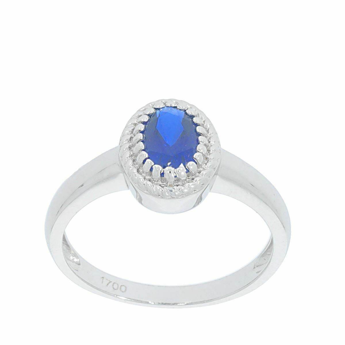 Sterling Silver Semi Mount Ring Setting OV 7X5mm Halo White Topaz - Syzjewelry