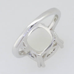 Sterling Silver Semi Mount Ring Setting Cushion CU 12X12mm L669 - Syzjewelry